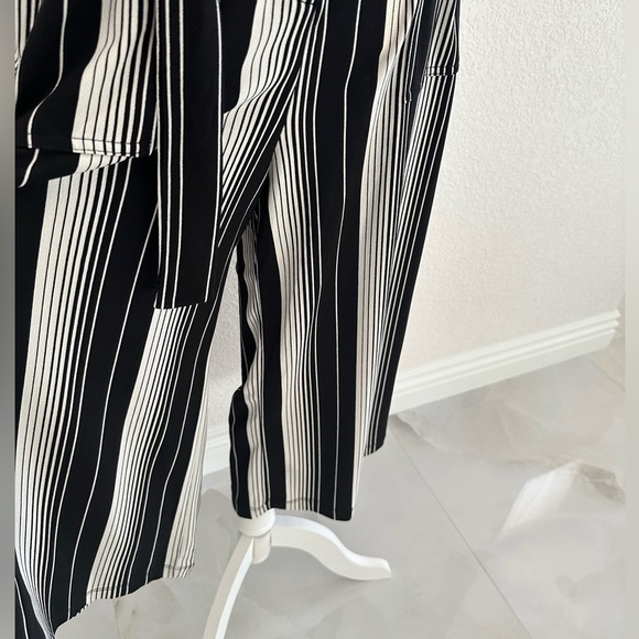 Neiman Marcus Black and Gray Striped Jumpsuit - Picture 6 of 8